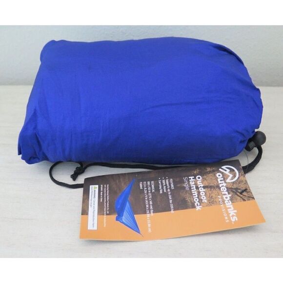 Outerbanks Provisions HPSH001 Outdoor Single Person Blue Nylon 108”x 5 Hammock - Picture 4 of 7